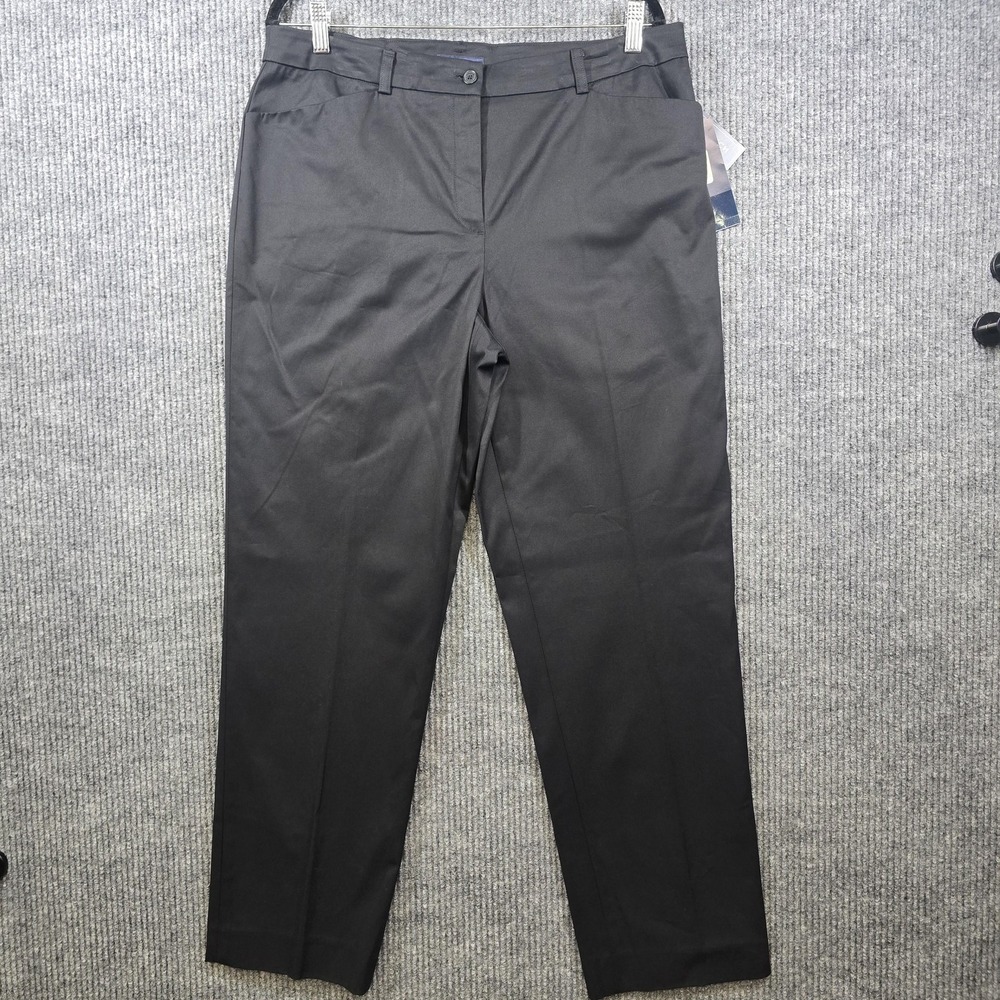Jones New‎ York Pants Womens 14 Black Stretch Twill Straight Leg Dress Career